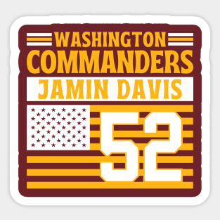 Washington Commanders Davis 52 American Flag Football Sticker